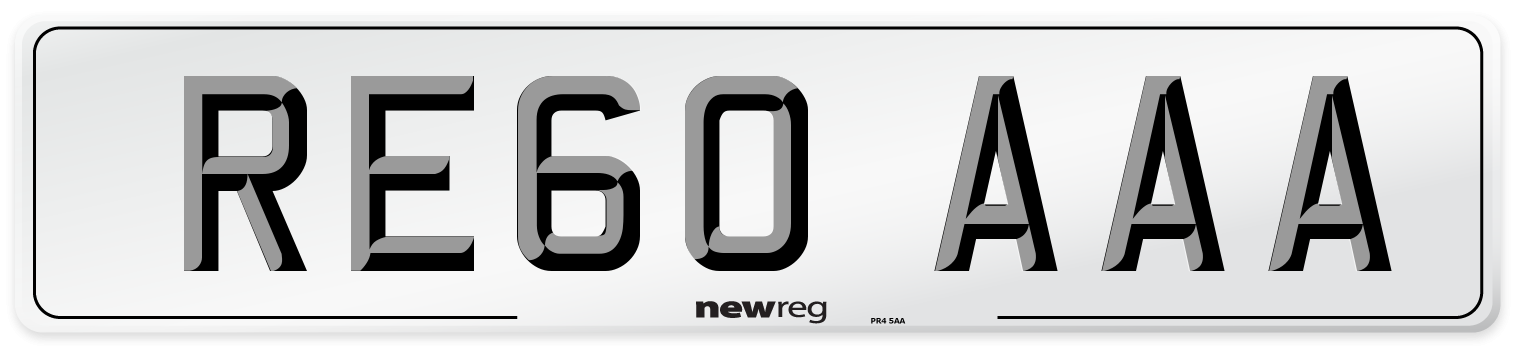 RE60 AAA Number Plate from New Reg